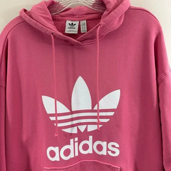 adidas Originals Women's Adicolor Trefoil Hoodie in Pink Size Medium - Picture 4 of 12